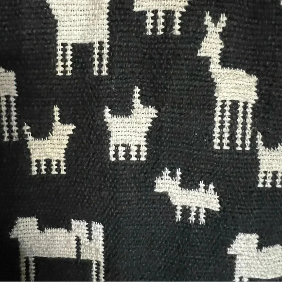 Chico’s Vintage Black Cream Llama Print Cotton Jacket Size Large - Picture 3 of 9